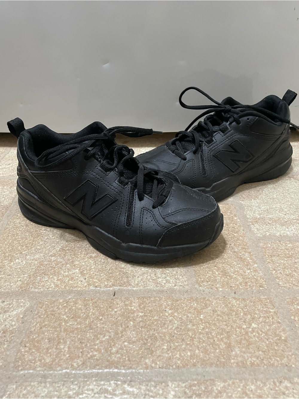 New Balance 608v5 Triple Black Size 6.5 Men 8 Women Slip Resistant Shoes Sneaker